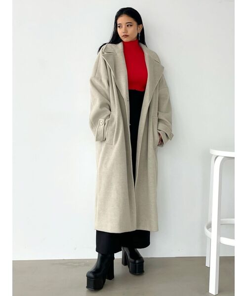 EMODA（エモダ）の「センタースリットロングスカート（スカート・レディース・ブラック/その他・SMALL/MEDIUM）」の4枚目の写真