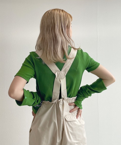 w closet(ダブルクローゼット)の「【マルチウェイ】アームカバープルオーバー(Tシャツ/カットソー・レディース・ブラック/オフホワイト/グリーン・FREE)」の15枚目の写真