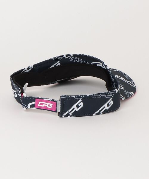 CPG GOLF(シーピージーゴルフ)の「Ladies total pattern visor(レディース バイアスプリントロゴサンバイザー)(サンバイザー・レディース・ホワイト/ネイビー・ONE SIZE)」の6枚目の写真