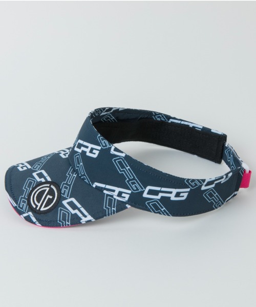 CPG GOLF(シーピージーゴルフ)の「Ladies total pattern visor(レディース バイアスプリントロゴサンバイザー)(サンバイザー・レディース・ホワイト/ネイビー・ONE SIZE)」の4枚目の写真