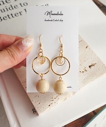 【manatula】くすみカラーボールピアス