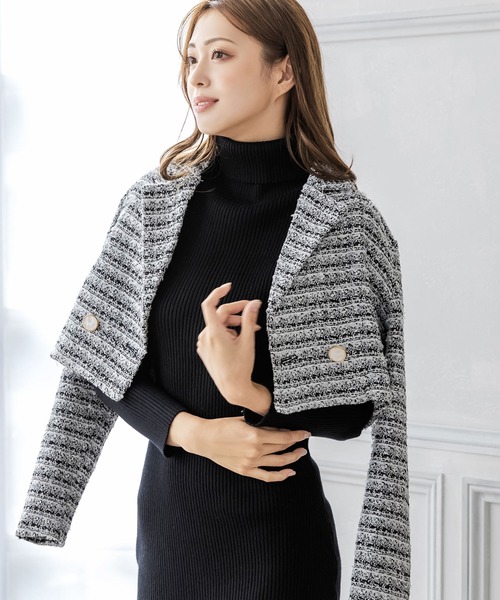 Julia Boutique(ジュリアブティック)の「ミディアム丈・タートルネックリブニットタイトワンピース/22558(ワンピース・レディース・グリーン/オフホワイト/プラム/ブラック/モカ・MEDIUM)」の9枚目の写真