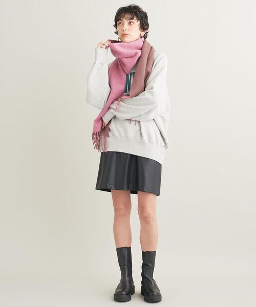 Eds Cashmere(イーディーエスカシミア)の「<Eds Cashmere>カシミヤ リバーシブル マフラー(マフラー・レディース・モカ/オレンジ/イエロー/コバルトブルー/ピンク・FREE)」の8枚目の写真