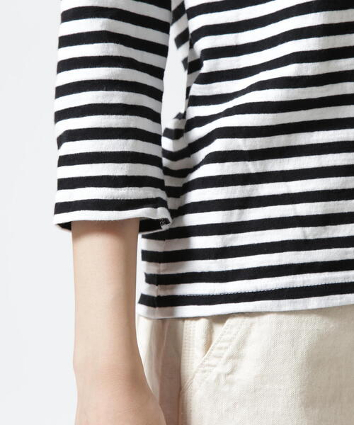 DANA FANEUIL（ダナファヌル）の「FANEUIL/ファヌル　BOAT NECK BORDER LS TEE（Tシャツ/カットソー・レディース・ブラック/ベージュ/その他11/グレー・2）」の11枚目の写真