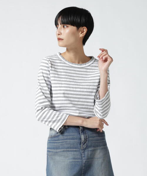 DANA FANEUIL（ダナファヌル）の「FANEUIL/ファヌル　BOAT NECK BORDER LS TEE（Tシャツ/カットソー・レディース・ブラック/ベージュ/その他11/グレー・2）」の14枚目の写真