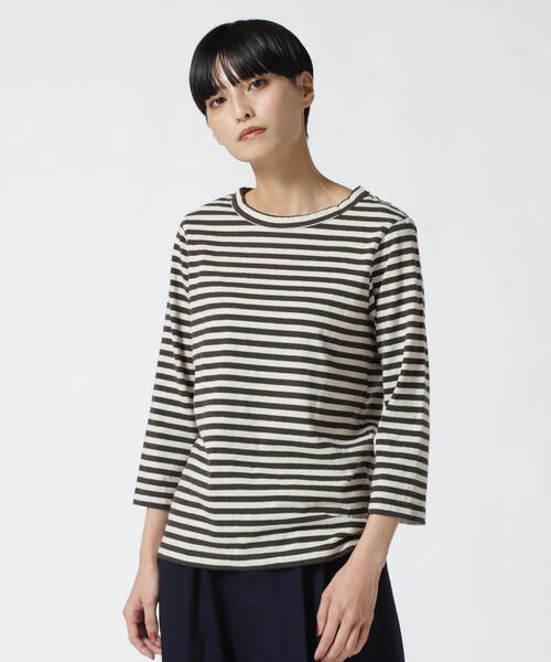 DANA FANEUIL（ダナファヌル）の「FANEUIL/ファヌル　BOAT NECK BORDER LS TEE（Tシャツ/カットソー・レディース・ブラック/ベージュ/その他11/グレー・2）」の7枚目の写真