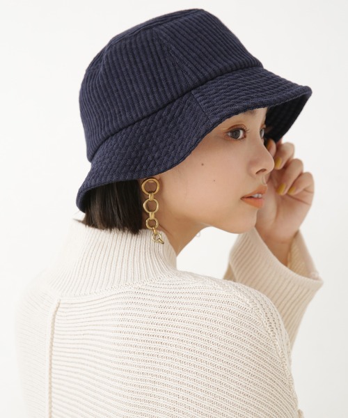 Healthknit（ヘルスニット）の「Healthknit/ワイドリブバケットハット（ハット・レディース・ブラック/ネイビー/カーキ・FREE）」の3枚目の写真