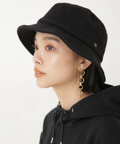 Healthknit（ヘルスニット）の「Healthknit/ワイドリブバケットハット（ハット・レディース・ブラック/ネイビー/カーキ・FREE）」の2枚目の写真