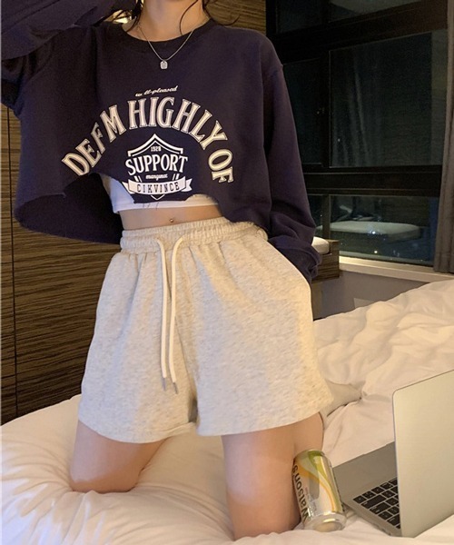 HALEY PESCA（ヘーリーペスカ）の「HALEY PESCA/切りっぱなし クロップド丈 カレッジロゴカットソー ロンT（Tシャツ/カットソー・レディース・グレー/グリーン/ネイビー・SMALL/MEDIUM/LARGE）」の19枚目の写真