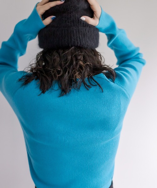 mystic（ミスティック）の「【カラー展開豊富】クルーリブニットプルオーバー（ニット/セーター・レディース・オレンジ/ブラック/ブルー/アイボリー・FREE）」の17枚目の写真