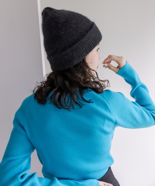 mystic（ミスティック）の「【カラー展開豊富】クルーリブニットプルオーバー（ニット/セーター・レディース・オレンジ/ブラック/ブルー/アイボリー・FREE）」の19枚目の写真