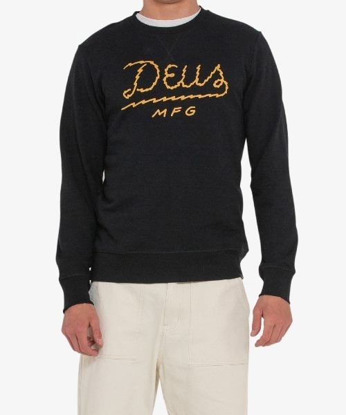 DEUS EX MACHINA(デウスエクスマキナ)の「LIVEWIRE CREW(スウェット・メンズ・オフホワイト/ブラック・L/M/S/XS/XL)」の5枚目の写真