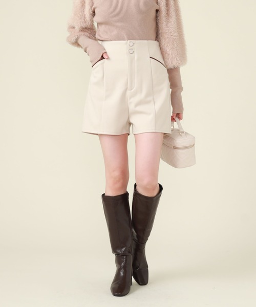 archives（アルシーヴ）の「ハイウエストボタンショートパンツ（その他パンツ・レディース・ベージュ/ブラック/ブラウン・MEDIUM）」の6枚目の写真