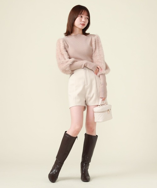 archives（アルシーヴ）の「ハイウエストボタンショートパンツ（その他パンツ・レディース・ベージュ/ブラック/ブラウン・MEDIUM）」の7枚目の写真