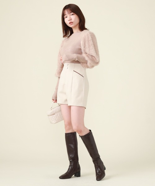 archives（アルシーヴ）の「ハイウエストボタンショートパンツ（その他パンツ・レディース・ベージュ/ブラック/ブラウン・MEDIUM）」の8枚目の写真