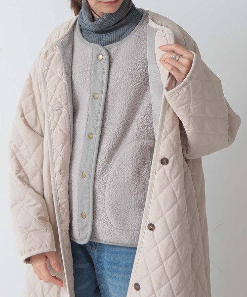 and it_（アンドイット）の「ボアベスト（ベスト・レディース・ダークベージュ/ネイビー/ライトグレー・M-L）」の9枚目の写真