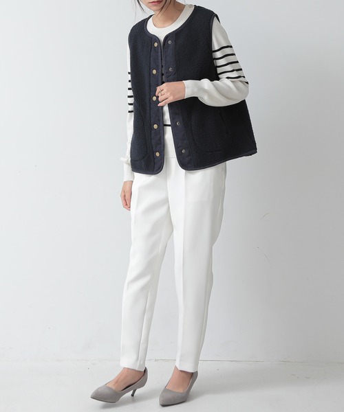 and it_（アンドイット）の「ボアベスト（ベスト・レディース・ダークベージュ/ネイビー/ライトグレー・M-L）」の10枚目の写真