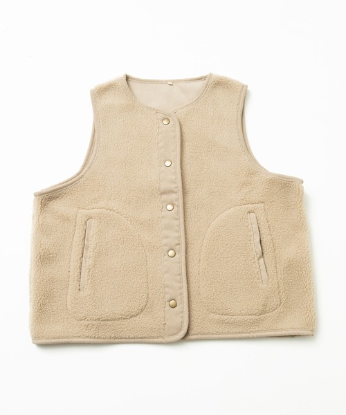 and it_（アンドイット）の「ボアベスト（ベスト・レディース・ダークベージュ/ネイビー/ライトグレー・M-L）」の18枚目の写真