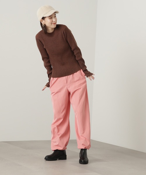 N.（N. Natural Beauty Basic）（エヌエヌナチュラルビューティーベーシック）の「【横田ひかるさん着用】◆ラメミックスリブニット（ニット/セーター・レディース・クリーム/ブラウン/ライラック・MEDIUM）」の7枚目の写真