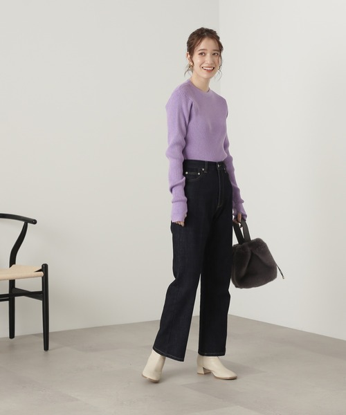 N.（N. Natural Beauty Basic）（エヌエヌナチュラルビューティーベーシック）の「【横田ひかるさん着用】◆ラメミックスリブニット（ニット/セーター・レディース・クリーム/ブラウン/ライラック・MEDIUM）」の10枚目の写真