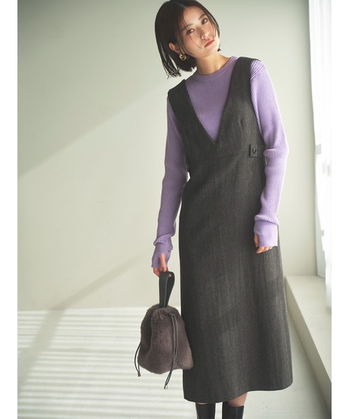 N.（N. Natural Beauty Basic）（エヌエヌナチュラルビューティーベーシック）の「【横田ひかるさん着用】◆ラメミックスリブニット（ニット/セーター・レディース・クリーム/ブラウン/ライラック・MEDIUM）」の16枚目の写真