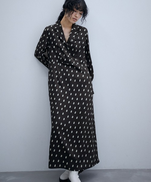 ADAM ET ROPE'（アダムエロペ）の「【サステナブル】リッププリントワンピース（ワンピース・レディース・ブラック系その他/グレー系その他・FREE）」の14枚目の写真