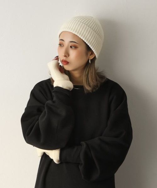 Chillfar（チルファー）の「カラーリブニットキャップ（ニットキャップ/ビーニー・レディース・レンガ/ベージュ/グレー/ブラック/アイボリー・FREE）」の2枚目の写真