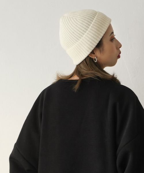 Chillfar（チルファー）の「カラーリブニットキャップ（ニットキャップ/ビーニー・レディース・レンガ/ベージュ/グレー/ブラック/アイボリー・FREE）」の11枚目の写真