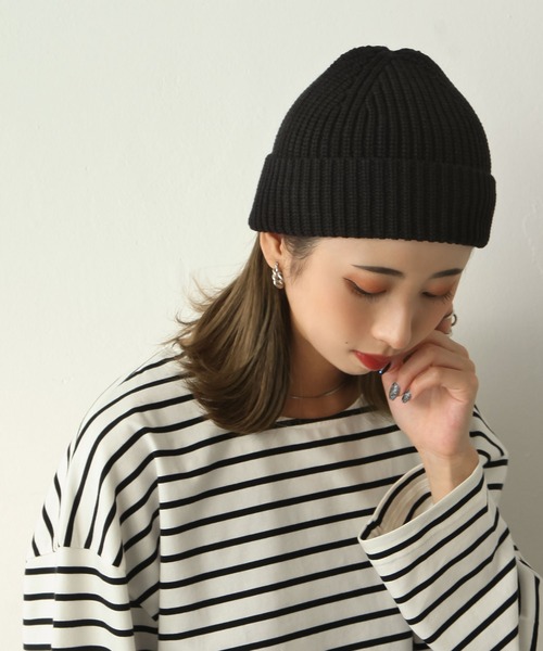 Chillfar（チルファー）の「カラーリブニットキャップ（ニットキャップ/ビーニー・レディース・レンガ/ベージュ/グレー/ブラック/アイボリー・FREE）」の12枚目の写真