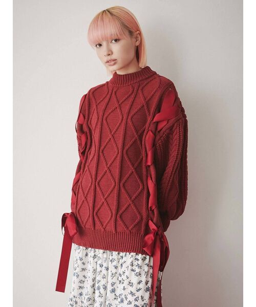 merry jenny（メリージェニー）の「ribbon ribbon knit PO