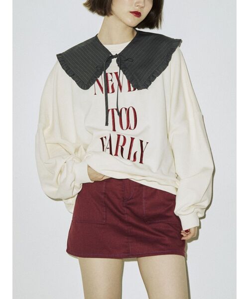 jouetie（ジュエティ）の「フリルカラーBIGプルオーバー【付け襟/スウェット】（スウェット・レディース・オフホワイト/ピンク/ブラック/パープル・MEDIUM）」の11枚目の写真