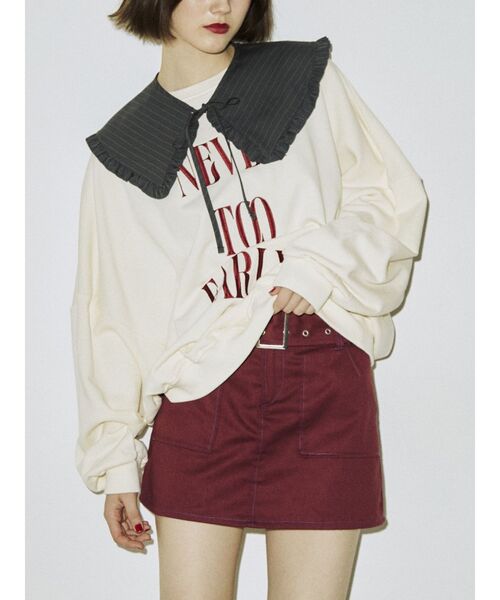 jouetie（ジュエティ）の「フリルカラーBIGプルオーバー【付け襟/スウェット】（スウェット・レディース・オフホワイト/ピンク/ブラック/パープル・MEDIUM）」の12枚目の写真