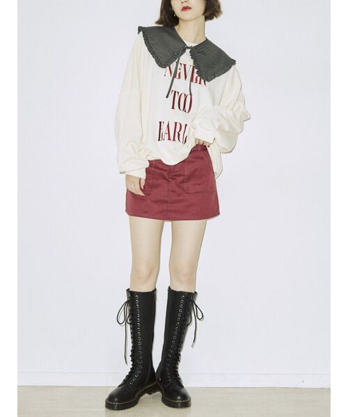 jouetie（ジュエティ）の「フリルカラーBIGプルオーバー【付け襟/スウェット】（スウェット・レディース・オフホワイト/ピンク/ブラック/パープル・MEDIUM）」の15枚目の写真