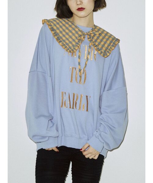 jouetie（ジュエティ）の「フリルカラーBIGプルオーバー【付け襟/スウェット】（スウェット・レディース・オフホワイト/ピンク/ブラック/パープル・MEDIUM）」の17枚目の写真