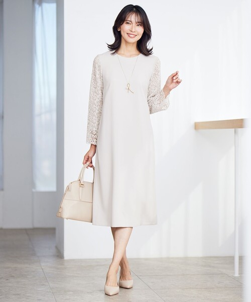 セール】【洗える】トリアセダブルジョーゼット ワンピース（ドレス