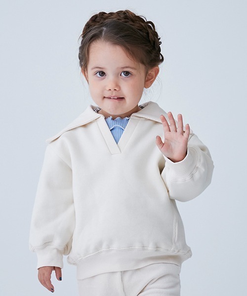 petit main（プティマイン）の「【リンク】セーラートレーナー(キッズ)（スウェット・キッズ・パープル/アイボリー・100cm/130cm/110cm/120cm/90cm）」の2枚目の写真