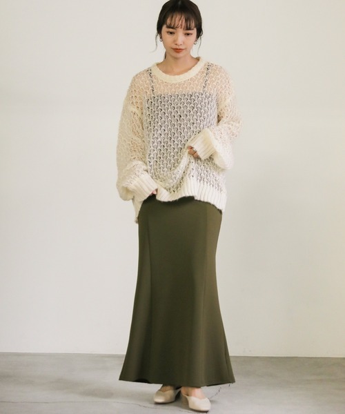 select MOCA（セレクトモカ）の「hemp leaf looseknit（ニット/セーター・レディース・ベージュ/アイボリー/ブラック/ブルー・FREE）」の21枚目の写真