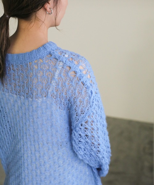 select MOCA（セレクトモカ）の「hemp leaf looseknit（ニット/セーター・レディース・ベージュ/アイボリー/ブラック/ブルー・FREE）」の16枚目の写真