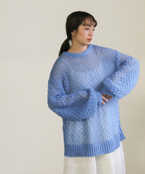 select MOCA（セレクトモカ）の「hemp leaf looseknit（ニット/セーター・レディース・ベージュ/アイボリー/ブラック/ブルー・FREE）」の10枚目の写真