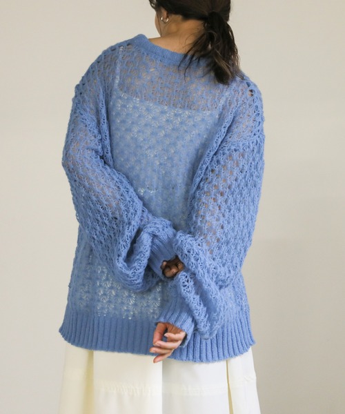 select MOCA（セレクトモカ）の「hemp leaf looseknit（ニット/セーター・レディース・ベージュ/アイボリー/ブラック/ブルー・FREE）」の12枚目の写真