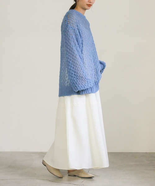 select MOCA（セレクトモカ）の「hemp leaf looseknit（ニット/セーター・レディース・ベージュ/アイボリー/ブラック/ブルー・FREE）」の11枚目の写真
