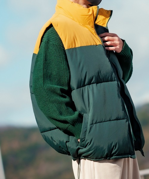 improves（インプローブス）の「パネル切替 フェイク ダウンベスト（ダウンベスト・メンズ・ネイビー/グリーン/ブラック・MEDIUM/LARGE）」の8枚目の写真