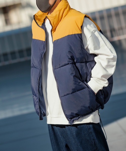 improves（インプローブス）の「パネル切替 フェイク ダウンベスト（ダウンベスト・メンズ・ネイビー/グリーン/ブラック・MEDIUM/LARGE）」の12枚目の写真