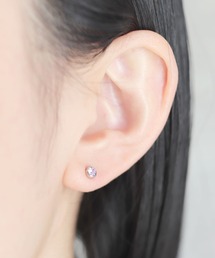 【誕生石シリーズ】金属アレルギー対応 一粒キュービックジルコニアステンレスピアス