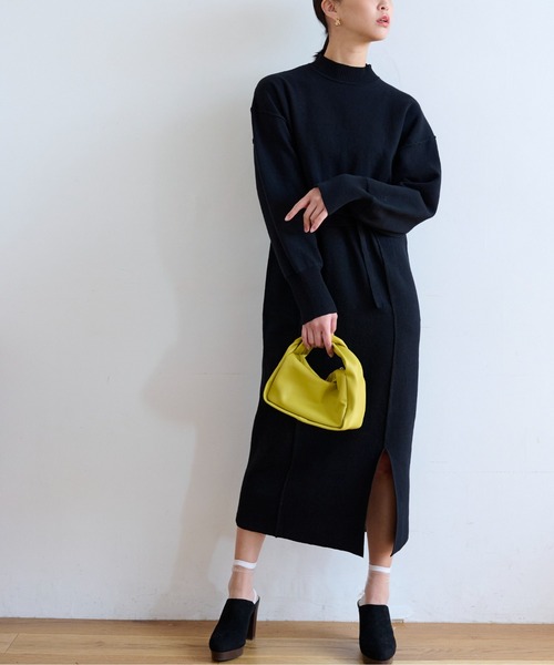 FREE'S MART(フリーズマート)の「◆セットアップ風ニットワンピース(ワンピース・レディース・ベージュ/ブラック/グリーン・FREE)」の5枚目の写真