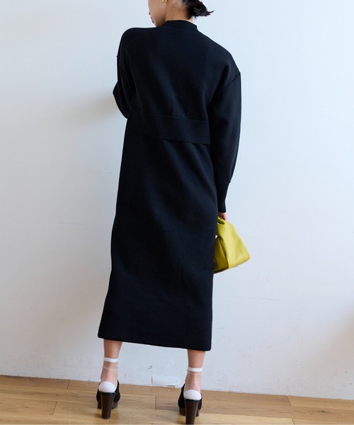 FREE'S MART(フリーズマート)の「◆セットアップ風ニットワンピース(ワンピース・レディース・ベージュ/ブラック/グリーン・FREE)」の8枚目の写真