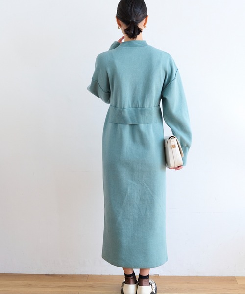 FREE'S MART(フリーズマート)の「◆セットアップ風ニットワンピース(ワンピース・レディース・ベージュ/ブラック/グリーン・FREE)」の13枚目の写真