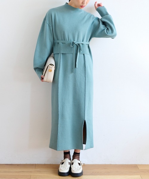 FREE'S MART(フリーズマート)の「◆セットアップ風ニットワンピース(ワンピース・レディース・ベージュ/ブラック/グリーン・FREE)」の10枚目の写真