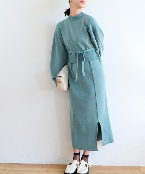 FREE'S MART(フリーズマート)の「◆セットアップ風ニットワンピース(ワンピース・レディース・ベージュ/ブラック/グリーン・FREE)」の11枚目の写真