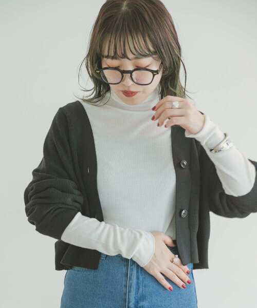 ITEMS URBANRESEARCH（アイテムズ アーバンリサーチ）の「『UR GREEN』タートルネックリブトップス（Tシャツ/カットソー・レディース・ブラック/オレンジ/グリーン/ホワイト・FREE）」の9枚目の写真